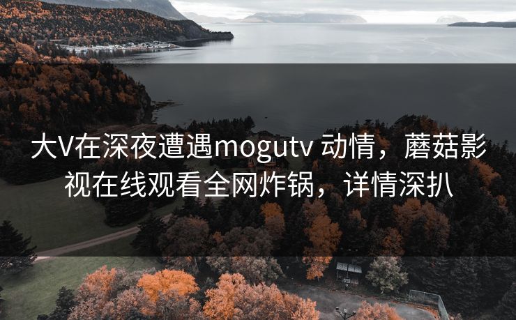 大V在深夜遭遇mogutv 动情,蘑菇影视在线观看全网炸锅,详情深扒